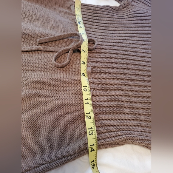 Calvin Klein Brown Ribbed Cowl Neck Sweater Midi Dress Size:Small - Picture 9 of 10